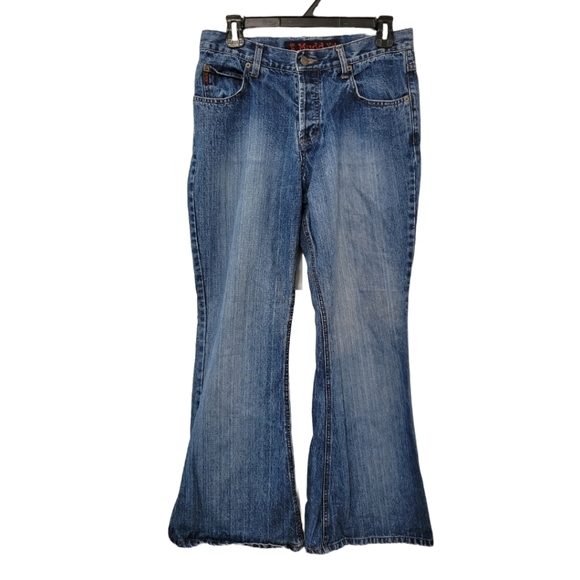 Mudd Yo! Women's Vintage 90s Y2K Flare Bell‎ Bottom Jeans, Size 11, Button Fly - Picture 1 of 11